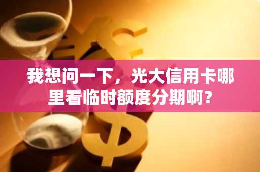 我想问一下，光大信用卡哪里看临时额度分期啊？