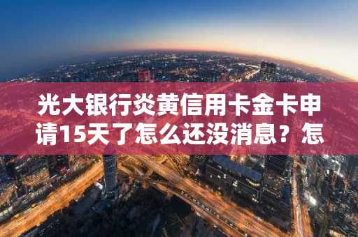 光大银行炎黄信用卡金卡申请15天了怎么还没消息？怎么查询进度？