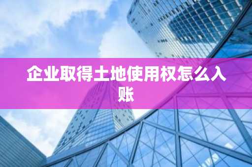 企业取得土地使用权怎么入账