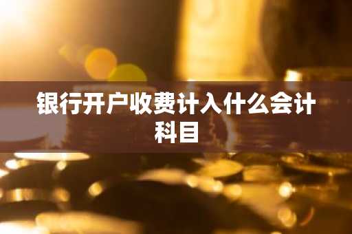 银行开户收费计入什么会计科目