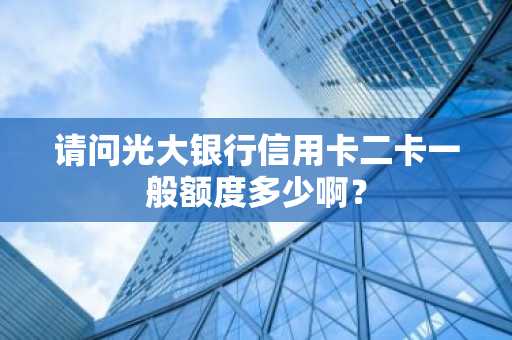 请问光大银行信用卡二卡一般额度多少啊？