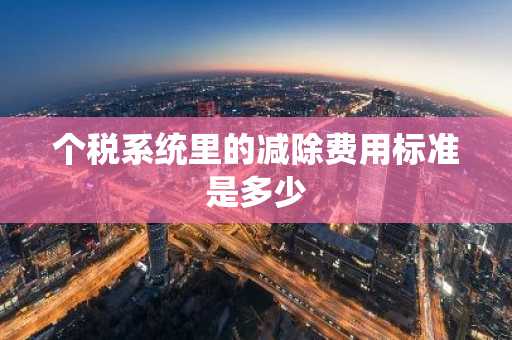 个税系统里的减除费用标准是多少