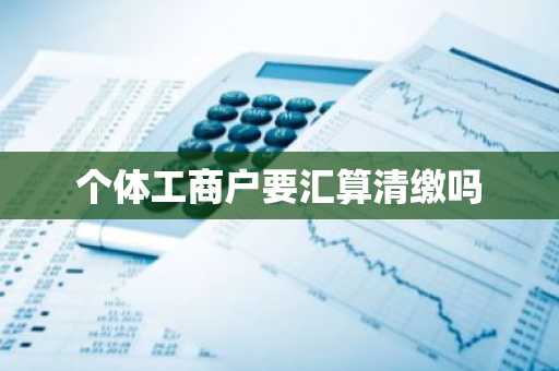个体工商户要汇算清缴吗