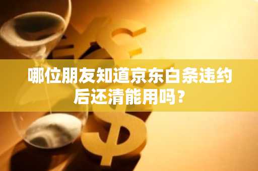 哪位朋友知道京东白条违约后还清能用吗？