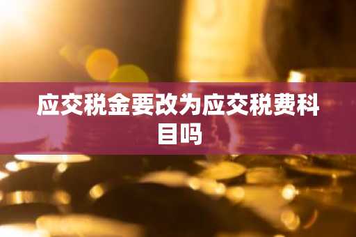 应交税金要改为应交税费科目吗