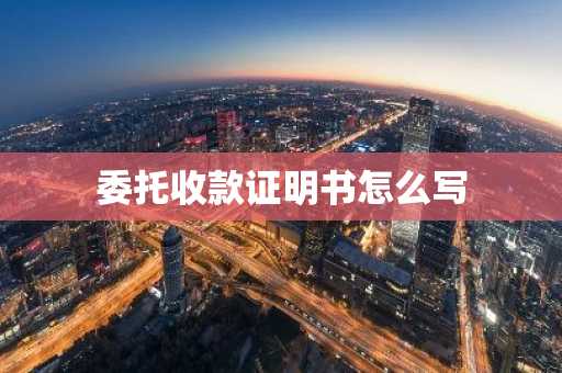 委托收款证明书怎么写