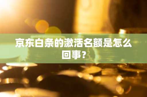 京东白条的激活名额是怎么回事？