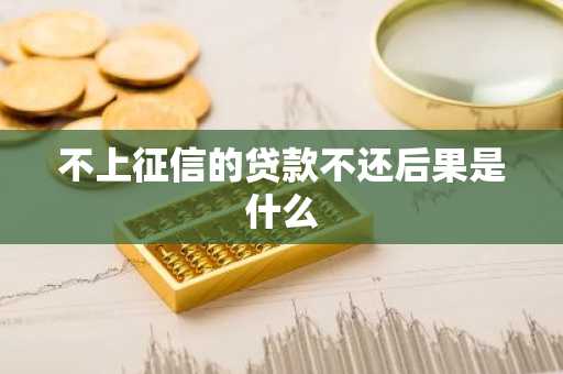不上征信的贷款不还后果是什么
