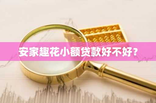 安家趣花小额贷款好不好？