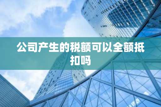 公司产生的税额可以全额抵扣吗