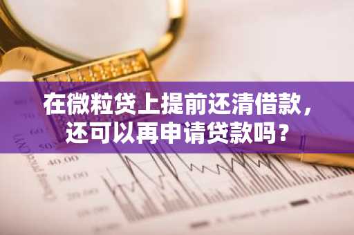 在微粒贷上提前还清借款，还可以再申请贷款吗？