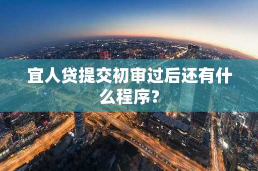 宜人贷提交初审过后还有什么程序？