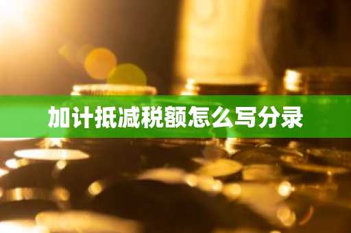 加计抵减税额怎么写分录