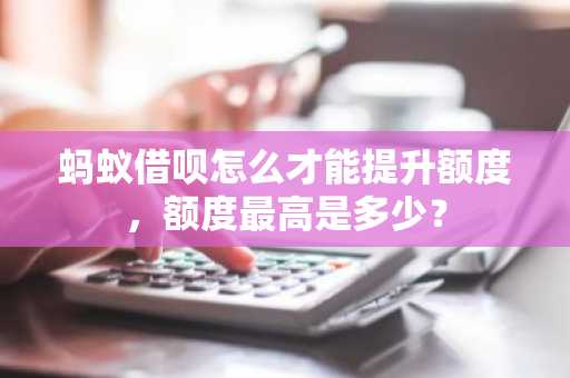 蚂蚁借呗怎么才能提升额度，额度最高是多少？
