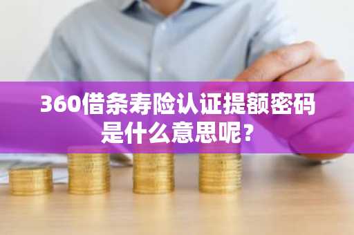360借条寿险认证提额密码是什么意思呢？
