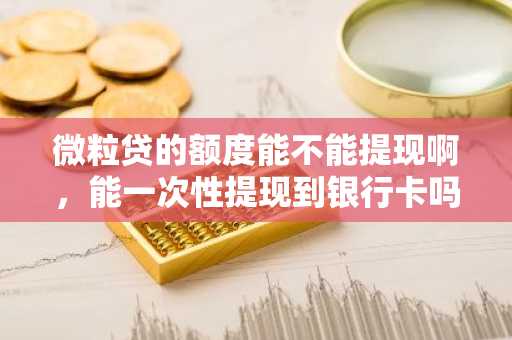 微粒贷的额度能不能提现啊，能一次性提现到银行卡吗？