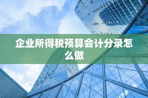 企业所得税预算会计分录怎么做