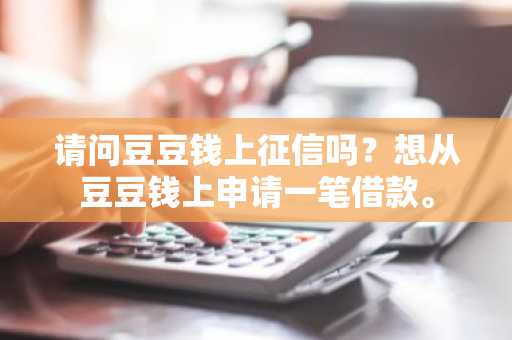 请问豆豆钱上征信吗？想从豆豆钱上申请一笔借款。