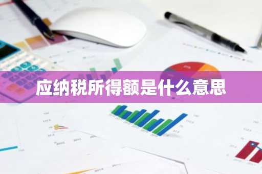 应纳税所得额是什么意思