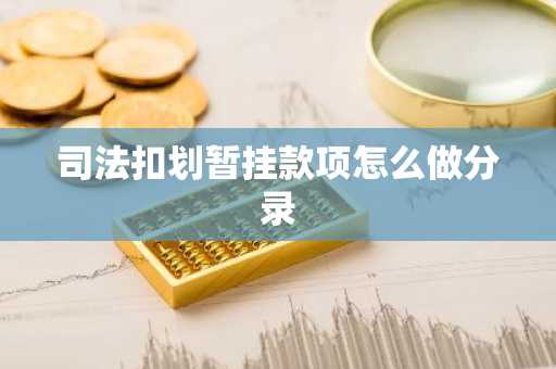 司法扣划暂挂款项怎么做分录