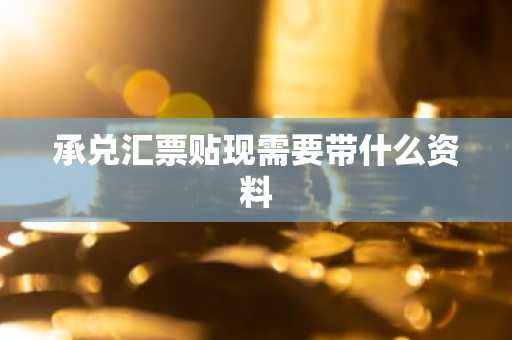 承兑汇票贴现需要带什么资料
