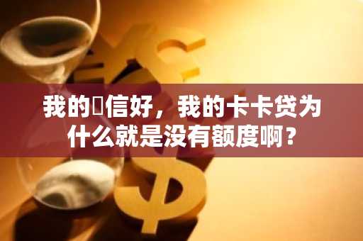 我的佂信好，我的卡卡贷为什么就是没有额度啊？