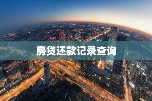 房贷还款记录查询