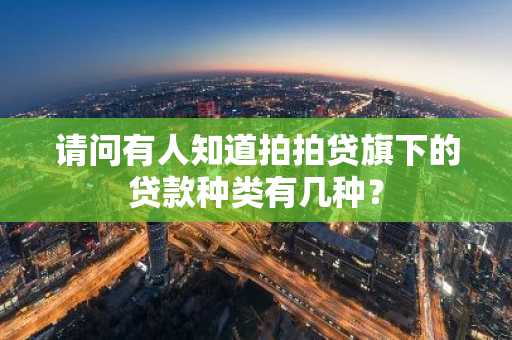 请问有人知道拍拍贷旗下的贷款种类有几种？