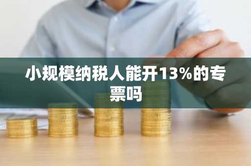 小规模纳税人能开13%的专票吗
