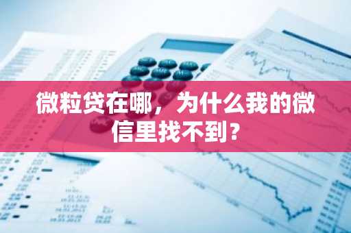 微粒贷在哪，为什么我的微信里找不到？