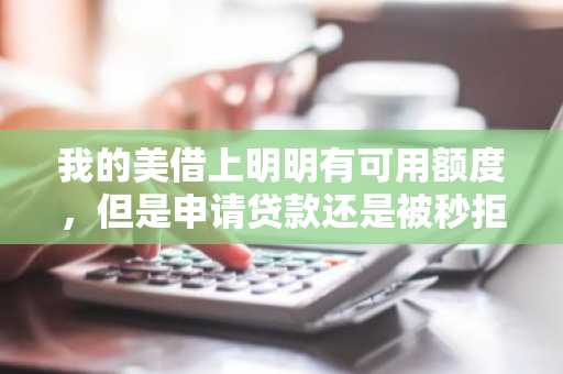 我的美借上明明有可用额度，但是申请贷款还是被秒拒，是什么原因造成的？
