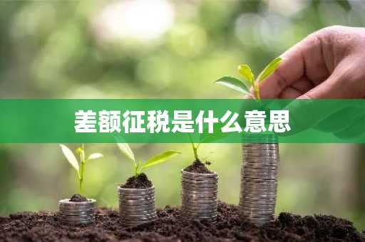 差额征税是什么意思