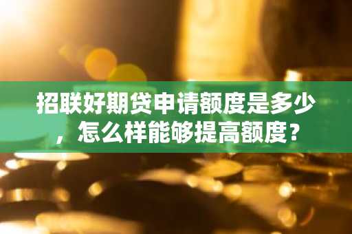 招联好期贷申请额度是多少，怎么样能够提高额度？