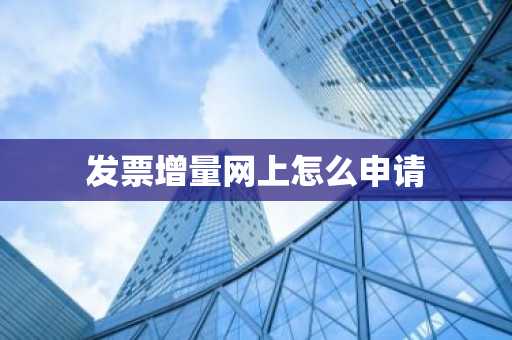 发票增量网上怎么申请