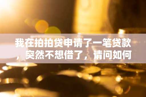 我在拍拍贷申请了一笔贷款，突然不想借了，请问如何撤销借款呢？