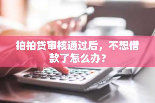 拍拍贷审核通过后，不想借款了怎么办？