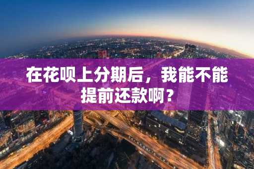 在花呗上分期后，我能不能提前还款啊？