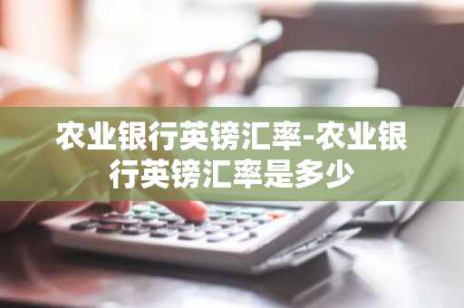 农业银行英镑汇率-农业银行英镑汇率是多少