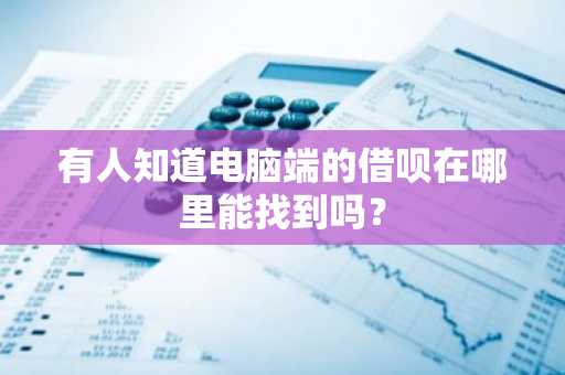 有人知道电脑端的借呗在哪里能找到吗？