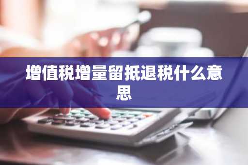 增值税增量留抵退税什么意思