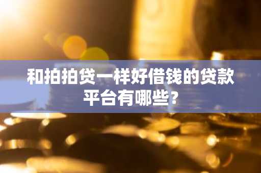 和拍拍贷一样好借钱的贷款平台有哪些？