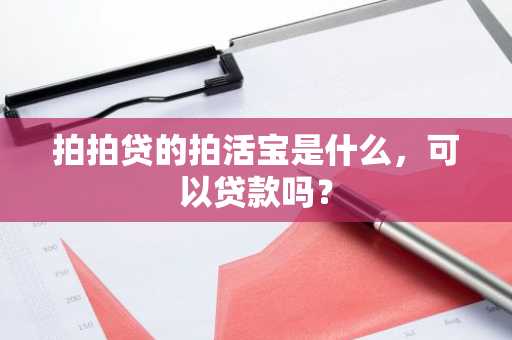 拍拍贷的拍活宝是什么，可以贷款吗？