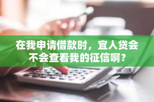 在我申请借款时，宜人贷会不会查看我的征信啊？