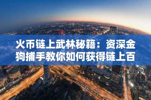 火币链上武林秘籍：资深金狗捕手教你如何获得链上百倍机会？