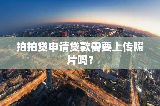 拍拍贷申请贷款需要上传照片吗？