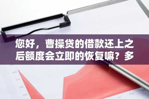 您好，曹操贷的借款还上之后额度会立即的恢复嘛？多久才能继续再申请贷款啊？