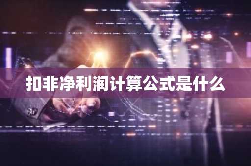 扣非净利润计算公式是什么