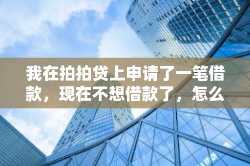 我在拍拍贷上申请了一笔借款，现在不想借款了，怎么取消啊？