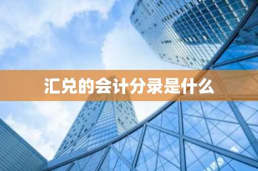 汇兑的会计分录是什么