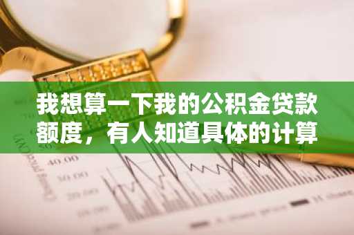 我想算一下我的公积金贷款额度，有人知道具体的计算方法有哪些吗？
